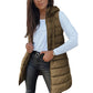 ❄️ Lange Pufferweste für Damen 👗 | Einfarbig | Ärmellos | Mit Kapuze | Winterkleidung 💕