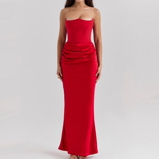 Sexy figurbetontes Maxikleid mit Korsett und Fischschwanzsaum👗