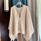 ✨ Damen Elegante Strick-Cardigan-Cape · Warme Modische Strickjacke mit Cape-Design