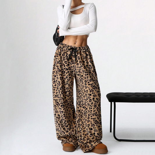 🎄❄️ 50 % Rabatt zu Weihnachten!💥🐆 Weite Hose mit Leopardenmuster für Damen💝