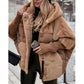 🔥Damen Oversized Pufferjacke mit Kapuze im Patchwork-Design🔥