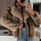 Damenmodejacke aus warmer Kunstfelloptik