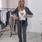 ✨Gestreiftes 2-teiliges Set (Blazer + Hose): Modisch & Praktisch für Freizeit & Beruf✈️Kostenloser Versand✈️