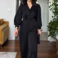 V-Neck Belted Wide-Leg Jumpsuit for Women