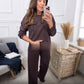 Modischer komfortabler Damen-Zweiteiler – Sweatshirt & Hose mit weitem Bein
