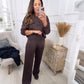Modischer komfortabler Damen-Zweiteiler – Sweatshirt & Hose mit weitem Bein