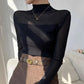 Damen Mock-Neck Mesh Top