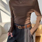 Damen Mock-Neck Mesh Top