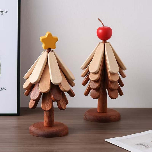 Holz-Kreativ-Weihnachtsbaum-Hitzeschutzpad