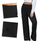 Damen-Freizeit-Yogahose mit hohem Bund aus Stretchmaterial in Uni-Farbe